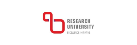 red logo with text: Research University, Exellence initiative 