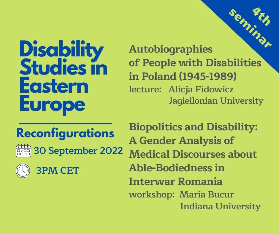 First Autobiographies of People with Disabilities in Poland (1945-1989) (30.9.2022)